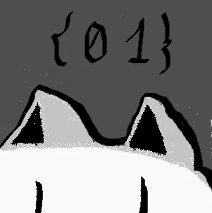 NekoProgram Profile Picture. A drawing of a white cat with gray background.